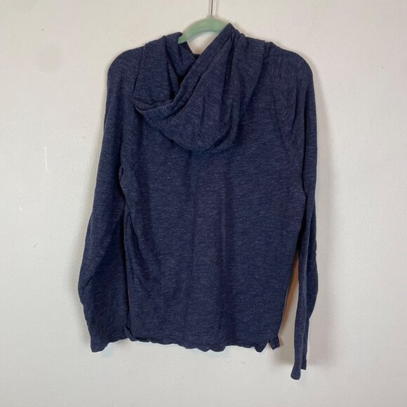 Vince Men's L Blue Hooded Sweatshirt Pullover 100% Cotton Raglan Lightweight - Picture 7 of 10